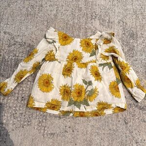 Sunflower Print Kids Blouse